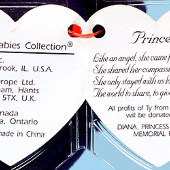 Princess Diana Beanie Baby | Ty Princess Bear 1997 PE Pellets |Collectible Plush - Picture 11 of 12